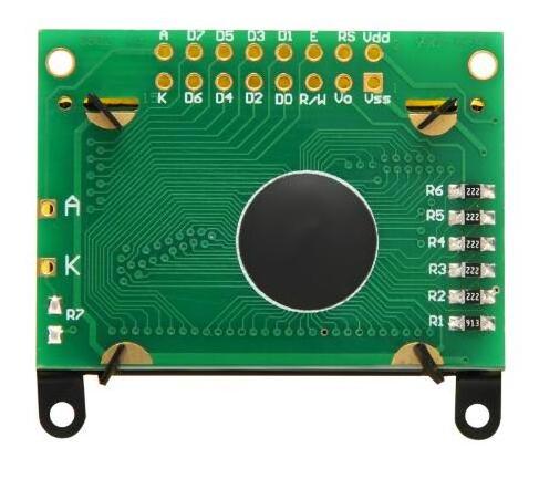 mono character lcd module 16 pin 8-bit parallel interface 8x2 micro lcd display