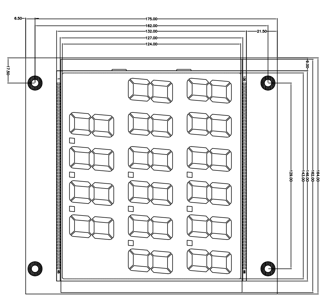 Cheap price custom segment lcd display segment displays screen HTN Positive 5V no controller no backlight 7 segment lcd display