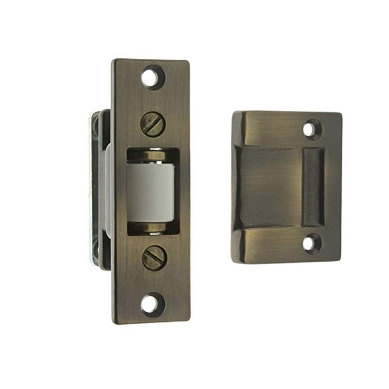 Adjustable roller mortice door latch ball catch