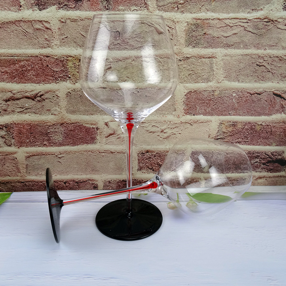 Wholesale Drinking Glassware  Clear Wine Glasses Goblet Creative Unique Gold Stem Red Wine Glasses