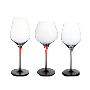 Wholesale Drinking Glassware  Clear Wine Glasses Goblet Creative Unique Gold Stem Red Wine Glasses