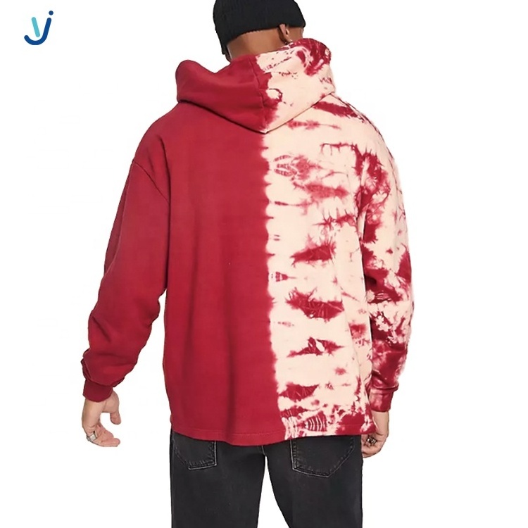 YiJia Manufacturers Oem Color Block Tie Dye Washed Streetwear Hoodie Men 100% Cotton Heavyweight Y2k Hoodie