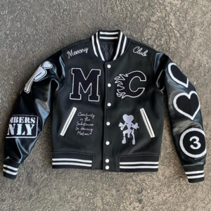 Custom Embroidered Patch Vintage Letterman Varsity Jacket Wholesale High Quality Pu Leather Sleeves Varsity Baseball Jacket