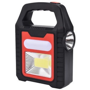 QXMOVING Portable Search Light USB Rechargeable Solar Powered LED Flame Lamp Flash Light Camping Tent Lantern