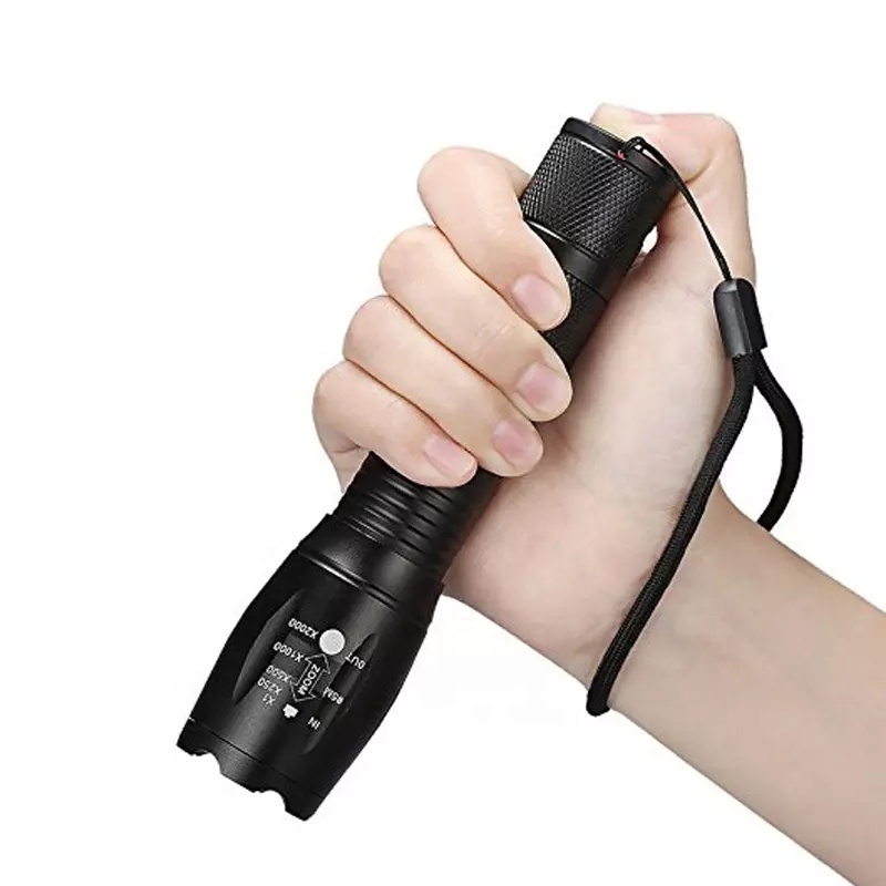 QXMOVING  18650 Battery 5 Modes T6 LED Zoom Rechargeable Waterproof Torch Light Tactical LED Flashlight For Camping