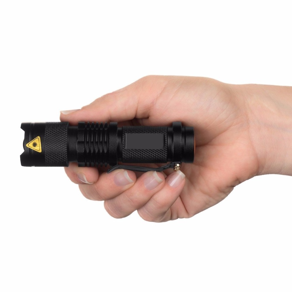 QXMOVING Portable Mini Aluminum Waterproof Torch Light Custom LOGO AA Battery Tactical EDC Zoomable LED Flashlight