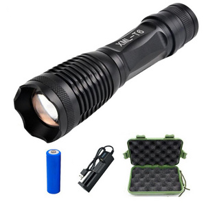 QXMOVING Super Bright High Lumens Waterproof Rechargeable Tactical Zoom LED Personal Protection Self Defense Flashlight