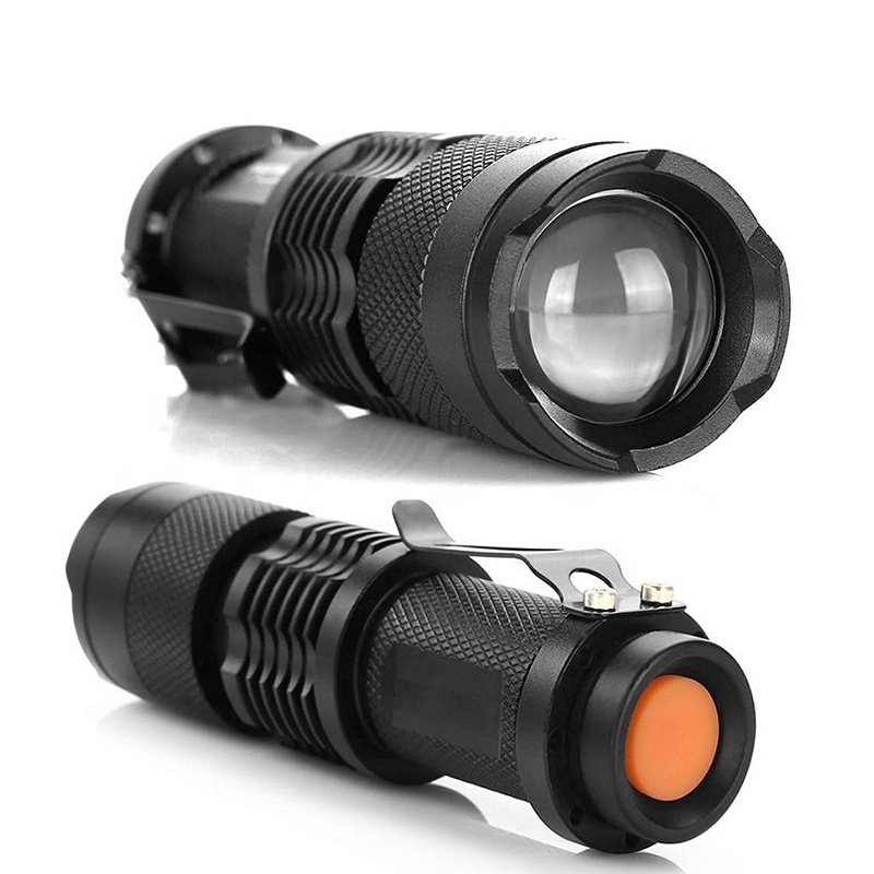 QXMOVING Portable Mini Aluminum Waterproof Torch Light Custom LOGO AA Battery Tactical EDC Zoomable LED Flashlight