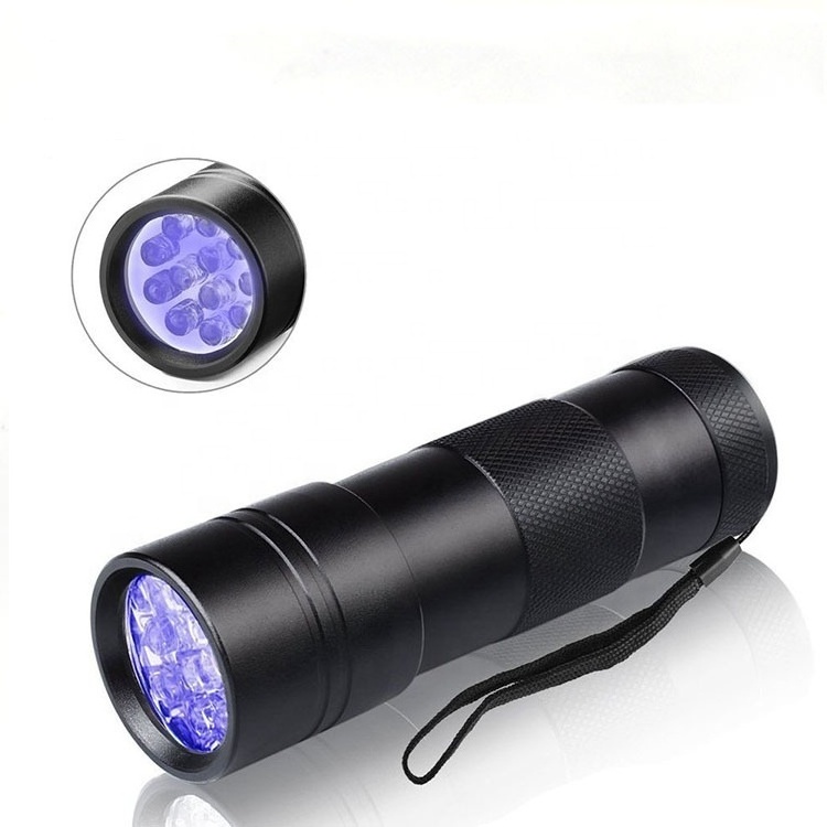 QXMOVING Black Light UV Torch Light Multi-purpose Ultraviolet 12 LED UV 395nm Flashlight For Cat Dog Urine Detector