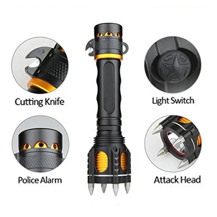 QXMOVING Waterproof Outdoor Emergency Attack Self Defense USB Rechargeable Tactical LED Flashlight For Security