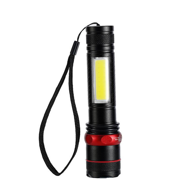 QXMOVING Mini Pocket EDC Rechargeable Side COB LED Flashlight Waterproof Zoom Torch Light