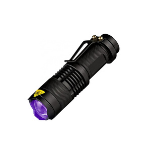 QXMOVING Zoomable Blacklight Ultraviolet Purple 365nm/395nm Inspection Lamp UV Flashlight Gemstone Detector