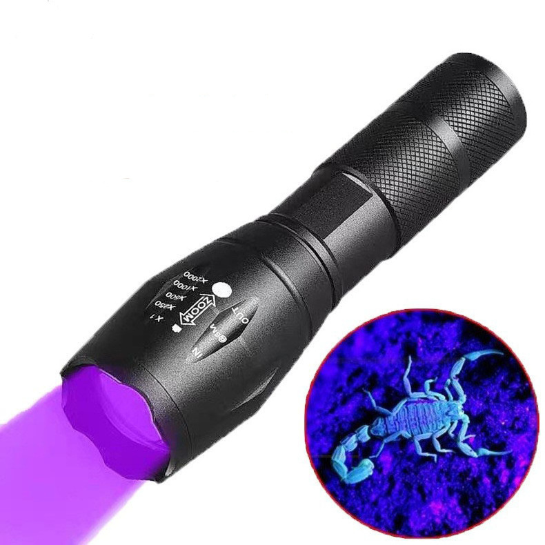 QXMOVING Ultraviolet Black Light 395nm Waterproof Rechargeable UV Torch Light LED Flashlight