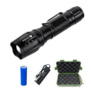 QXMOVING Powerful Handheld LED Emergency Light Rechargeable Mini Zoom Waterproof Tactical Flashlight 1000 lumens