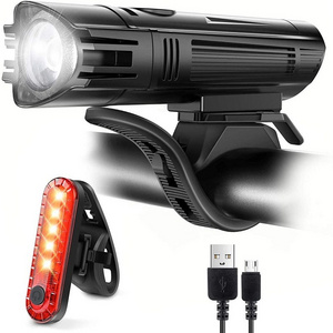 QXMOVING USB Rechargeable Waterproof Strong Lumen Bike Lights Front And Back Flashlight For Night Riding