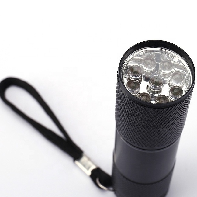 QXMOVING Aluminum 9 LED Flashlight Mini Red Light 625nm Hunting Torch Light For Vein Finder Night Vision