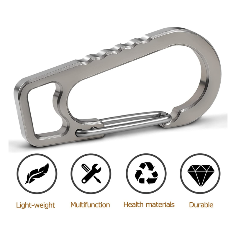 Factory High Quality Titanium Heavy Duty Carabiner Keychain Quick Release Hooks with Titanium Key Ring Set for Men Women