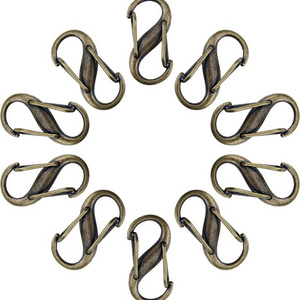 Zinc alloy S Type Mountaineering Eight Figure Double Head Spring Carabiners Ornaments Quick Hanging key Chain Accessories