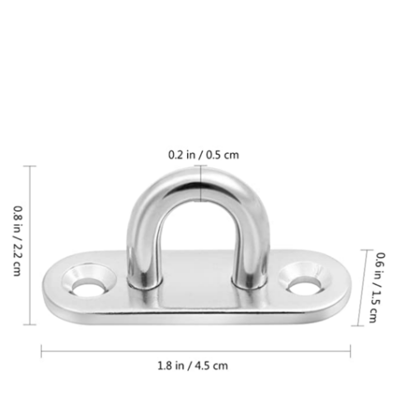 High quality Stainless Steel Oblong Pad Eye Plate Staple Ring Hook Loop U-shaped Design heavy duty swing hanger ceiling hooks