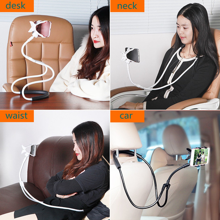 U-shaped live stream desktop bed universal extension lazy flexible 360 degree rotation hanging mobile phone hanging neck bracket