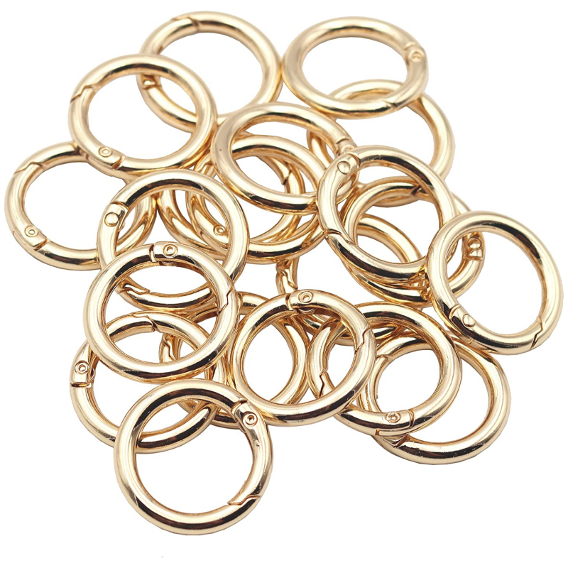 Hot selling Gold Key rings Buckle Bags Purses Trigger Spring O Rings Round Carabiner Clip Snap hook