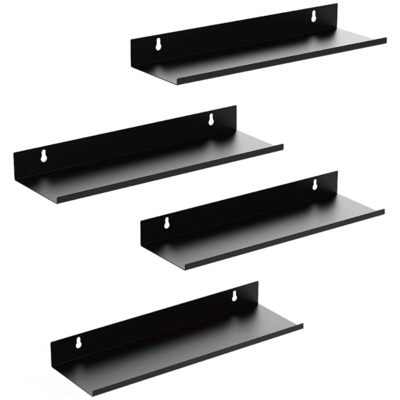 Hot selling Black Metal Wall Shelve Floating Shelves Modern Rustic Wall Mounted Shelf Ledge bathroom shelves