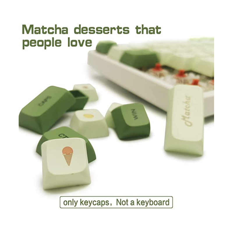 Matcha keycaps PBT 124 Keys XDA Profile Dye Sublimation ANSI Layout Set Japanese keycaps for Gateron Kailh Cherry MX Switches