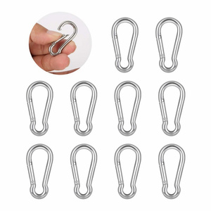 Stainless Steel Carabiner Clip Spring-Snap Hook Heavy Duty Carabiner Clips for Keys Swing Set Camping Fishing Hiking Traveling