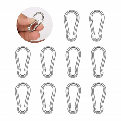 Stainless Steel Carabiner Clip Spring-Snap Hook Heavy Duty Carabiner Clips for Keys Swing Set Camping Fishing Hiking Traveling