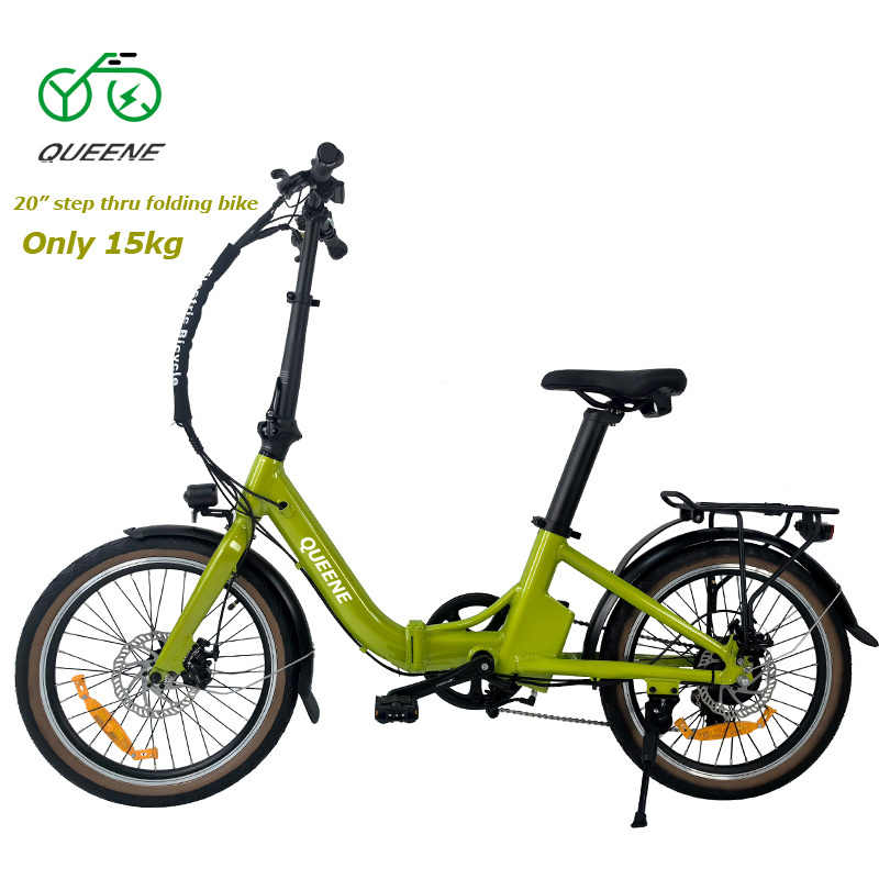 QUEENE 500W Euro e-Bike Folding Electric Adult Bike 250W Max Range 55Km 48V Voltage Off-Road City Use