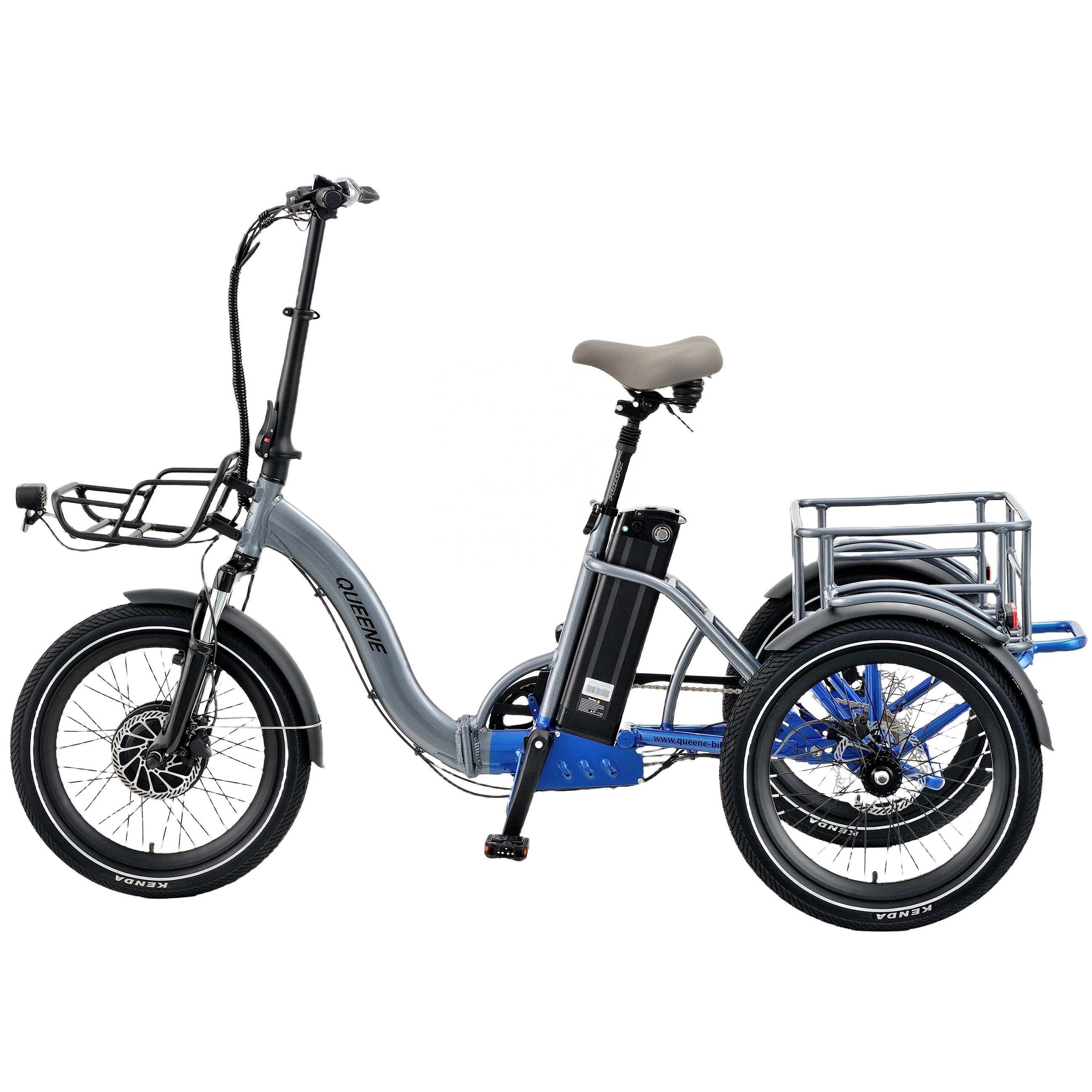 QUEENE/ 48V500W Folding electric cargo trike Mobility vehicle for elderly/ Disable /Motorized tricycle/Electric rickshaw