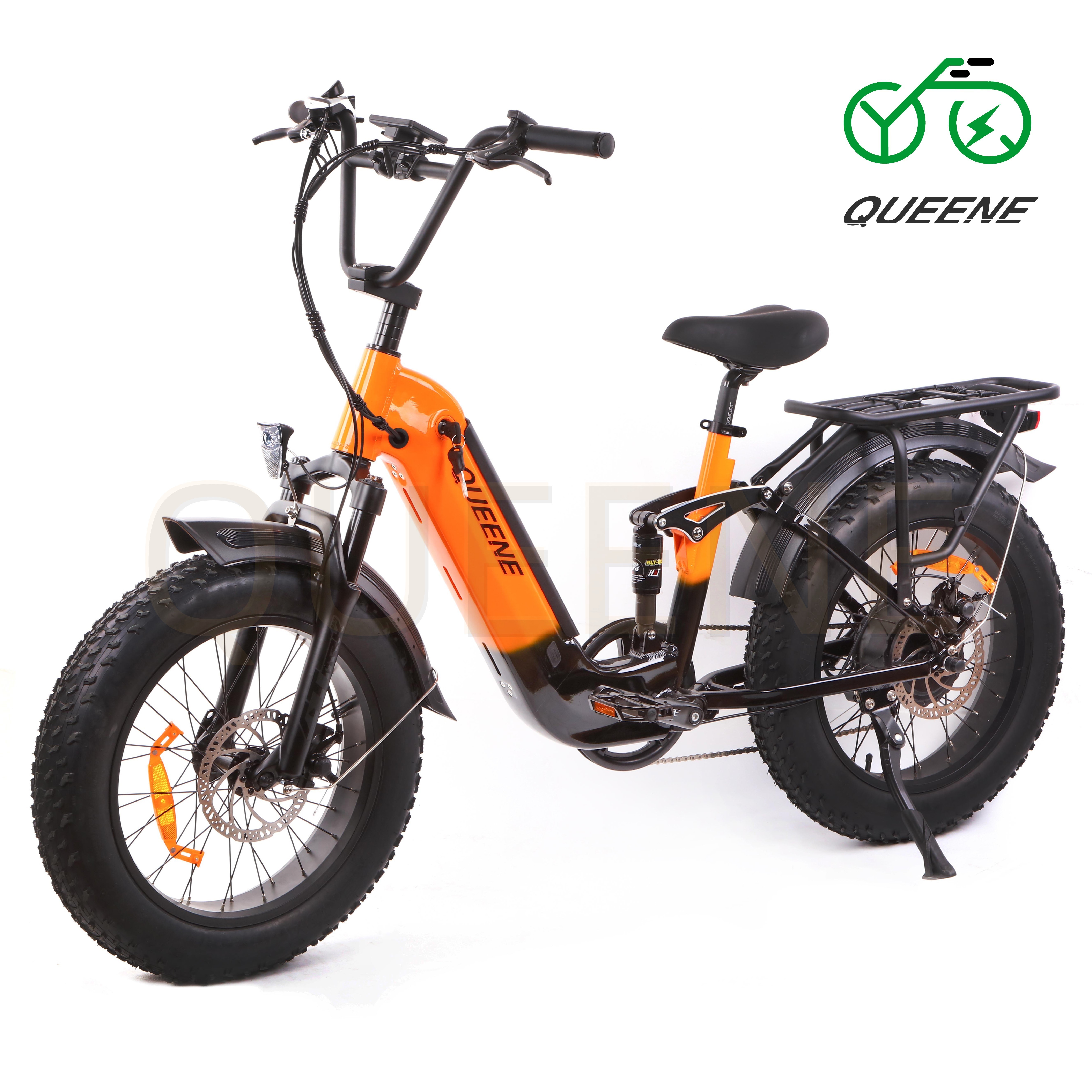 QUEENE/Popular model 750/1000w suspension ebike 20 inch fat tire electric bike