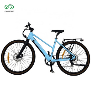 OEM Lightweight 250W 350W 500W 28 Inch 7 Speed Electric City Bicycle Bike For Girls Women