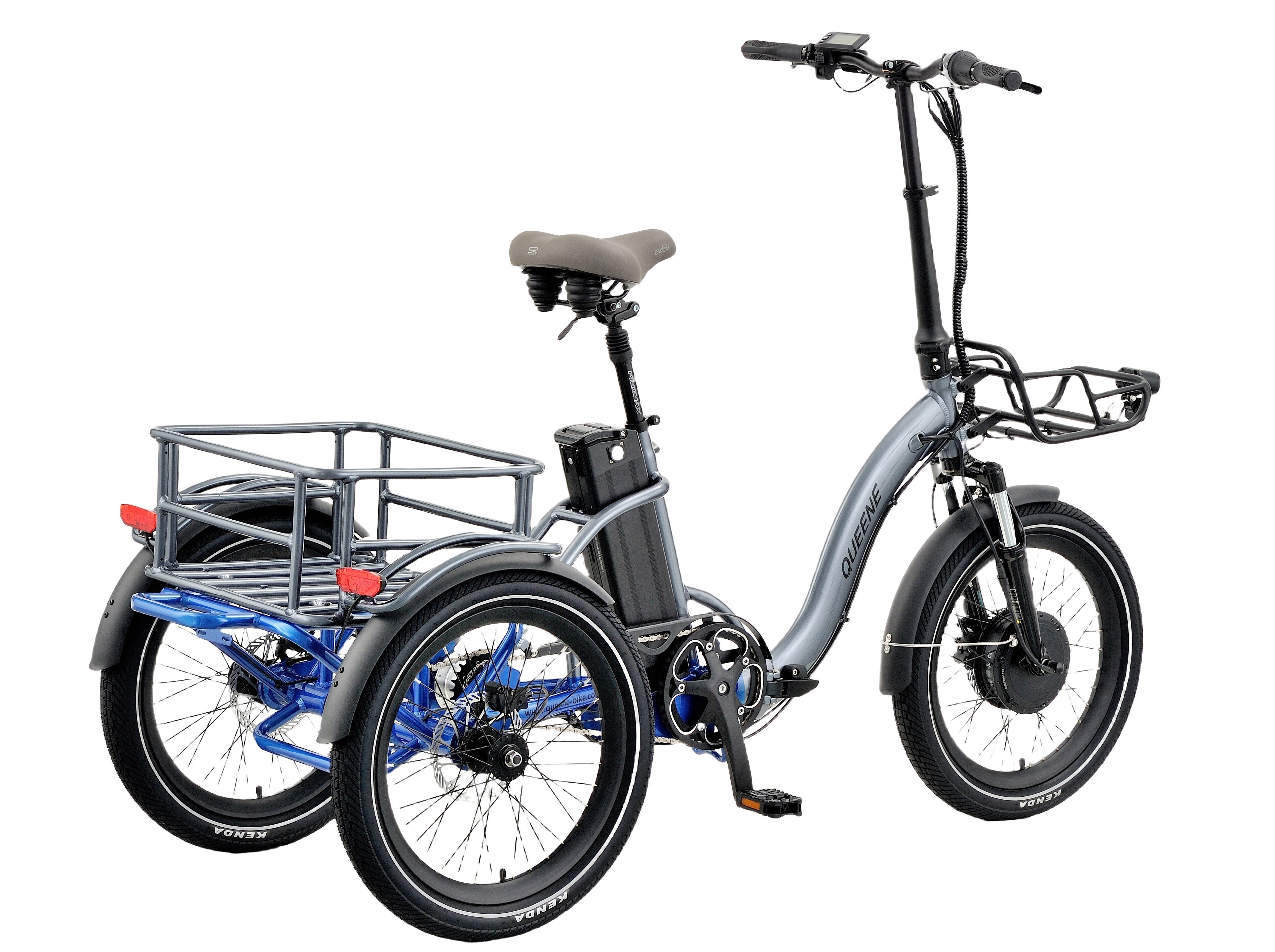 QUEENE/ 48V500W Folding electric cargo trike Mobility vehicle for elderly/ Disable /Motorized tricycle/Electric rickshaw