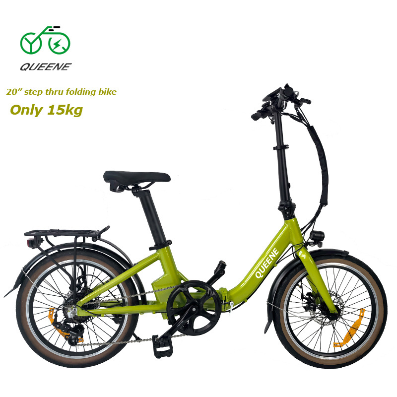 QUEENE 500W Euro e-Bike Folding Electric Adult Bike 250W Max Range 55Km 48V Voltage Off-Road City Use