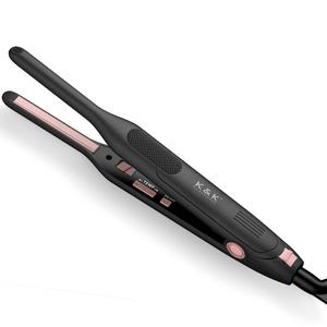 Mini 3/10 Korean Flat Iron Small Slim Ceramic Pencil Hair Beard Straightener Led and Curler 2 in 1 Plancha de Cabello