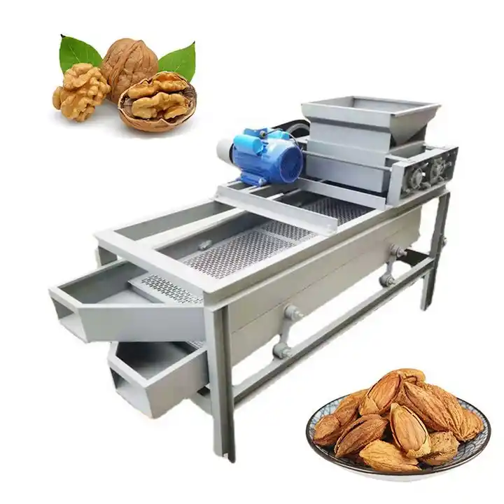 automatic walnut shell breaker removal processing equipment black nut opening cracker peeling small pecan cracking machine