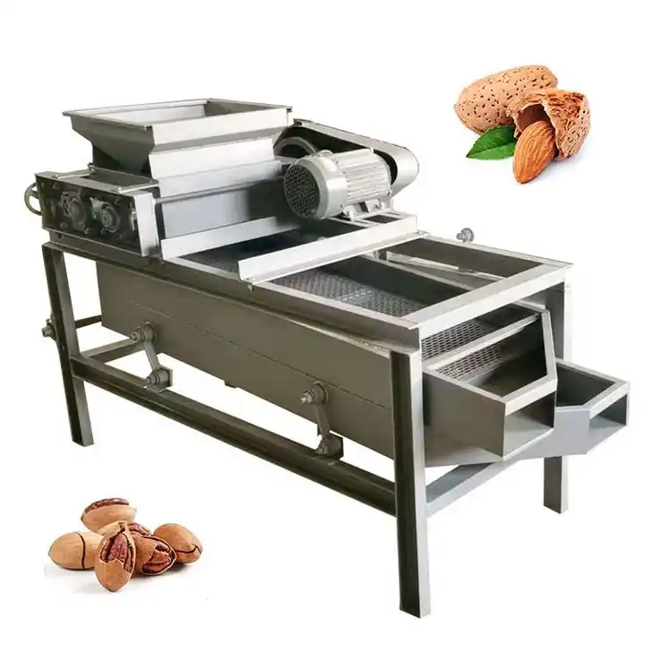 automatic walnut shell breaker removal processing equipment black nut opening cracker peeling small pecan cracking machine