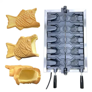 Hot Selling Electric Bear Ice Cream Cone Taiyaki Maker 2pcs Commercial Open Mouth Bear Shapes Waffle Cone Machine