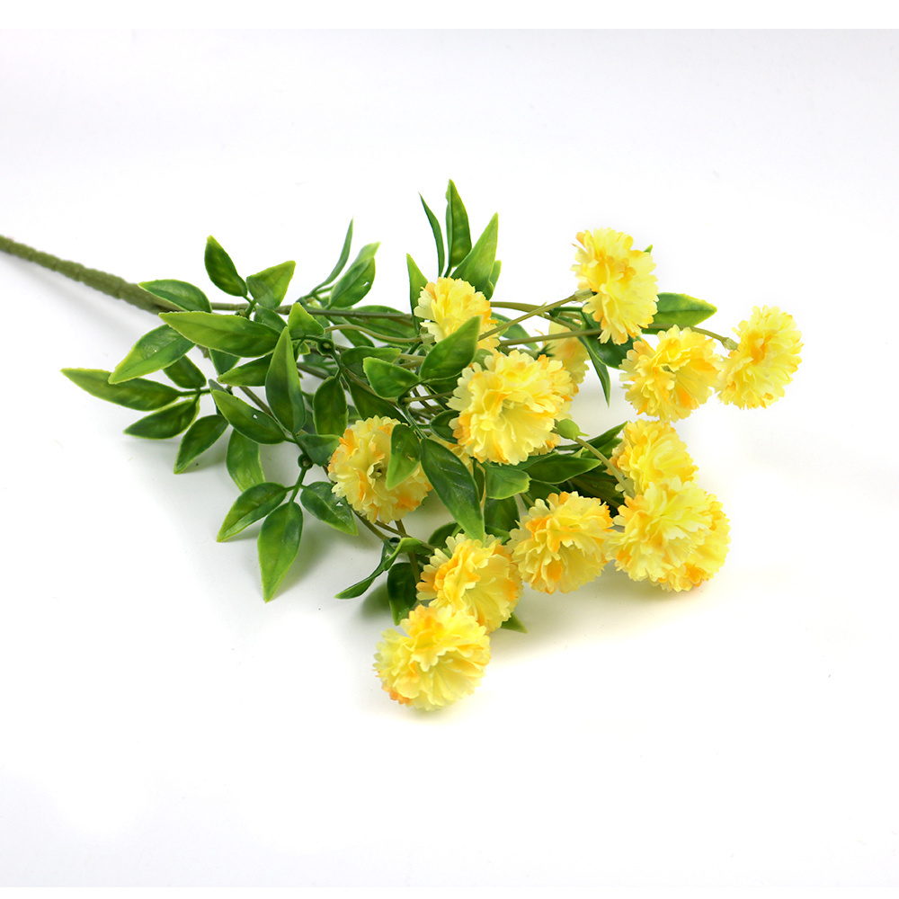 Indoor Preserved Plastic Leaves Silk Artificial Dandelion White Flower