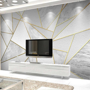 QUYANG TV Wall Waterproof Peel & Stick Pvc Vinyl Wallpaper Home Decoration Geometric Self Adhesive 3d Wallpaper Roll