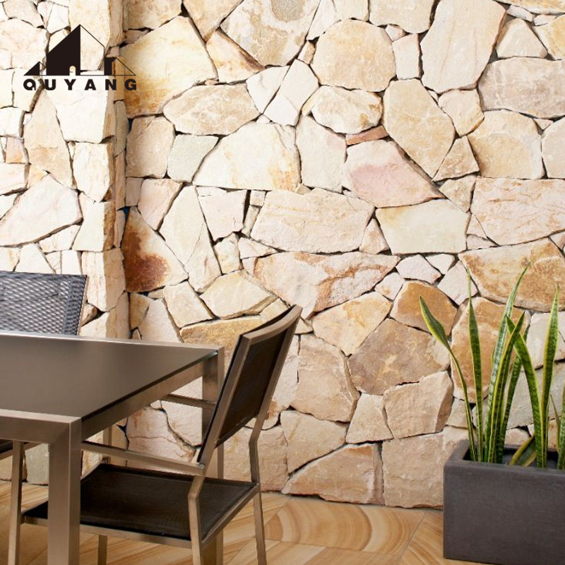 QUYANG Outdoor Artificial Marble Exterior Culture Stone Wall Veneer Panels Natural Stone Cladding Tiles