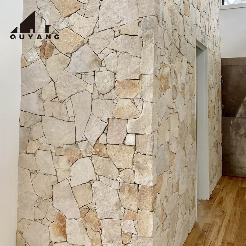 QUYANG Outdoor Artificial Marble Exterior Culture Stone Wall Veneer Panels Natural Stone Cladding Tiles