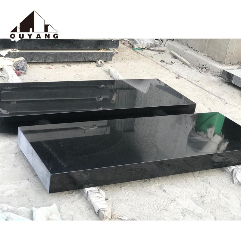 QUYANG Wholesale High Quality Poland Black Marble Cemetery Grave Stone Monuments China Granite Tombstone Slabs