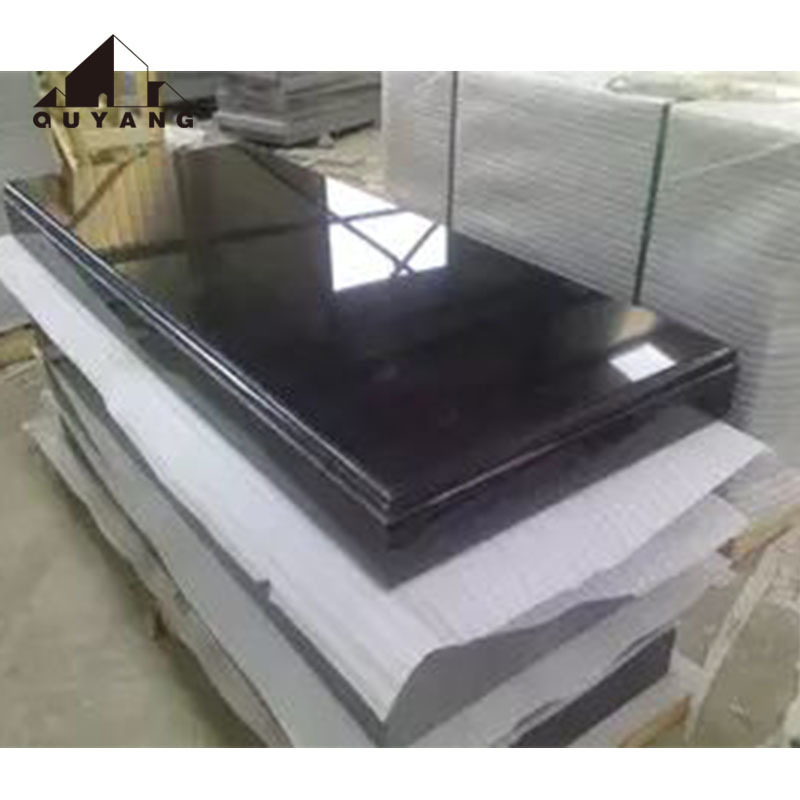 QUYANG Wholesale High Quality Poland Black Marble Cemetery Grave Stone Monuments China Granite Tombstone Slabs