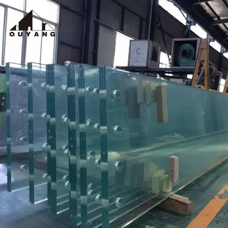 QUYANG Safety 3+3 4+4 5+5 Wholesale Cheap Pvb Laminated Glass Flat Glass Stair Railing Laminated Clear Tempered Laminated Glass