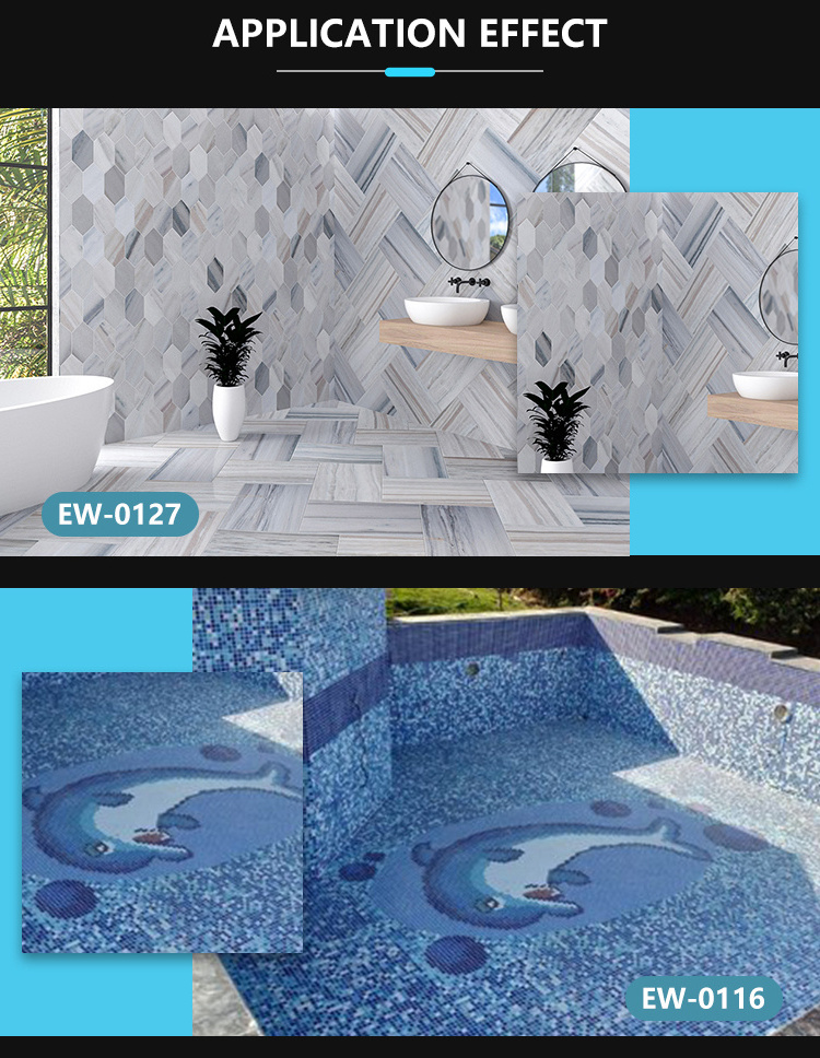 QUYANG Wholesale Hotel Home Bathroom Kitchen Backsplash Wall Mosaic Tile Marble Glass Metal Mosaic