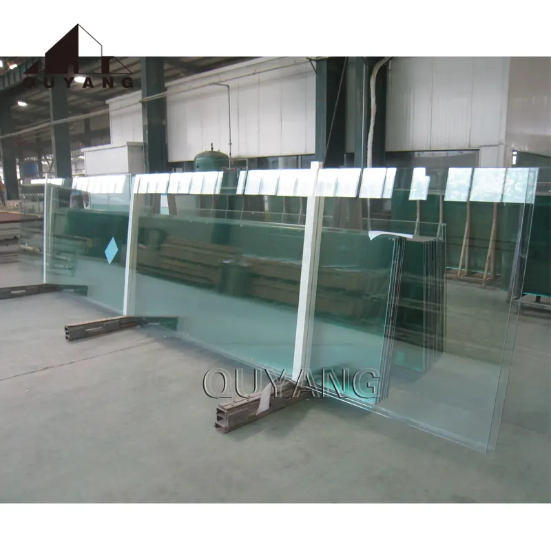 QUYANG Large Format Safety Low Iron Building Toughened Glass 8mm 10 mm 12mm Tempered Glass Window and Doors