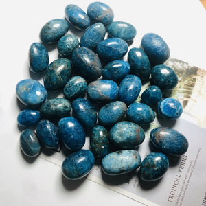 Natural healing crystal tumbled stone polished blue apatite tumble fengshui quartz gemstone folk crafts for decoration