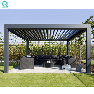 QINGYING pergola metal louver roof garden bar smart outdoor gazebo